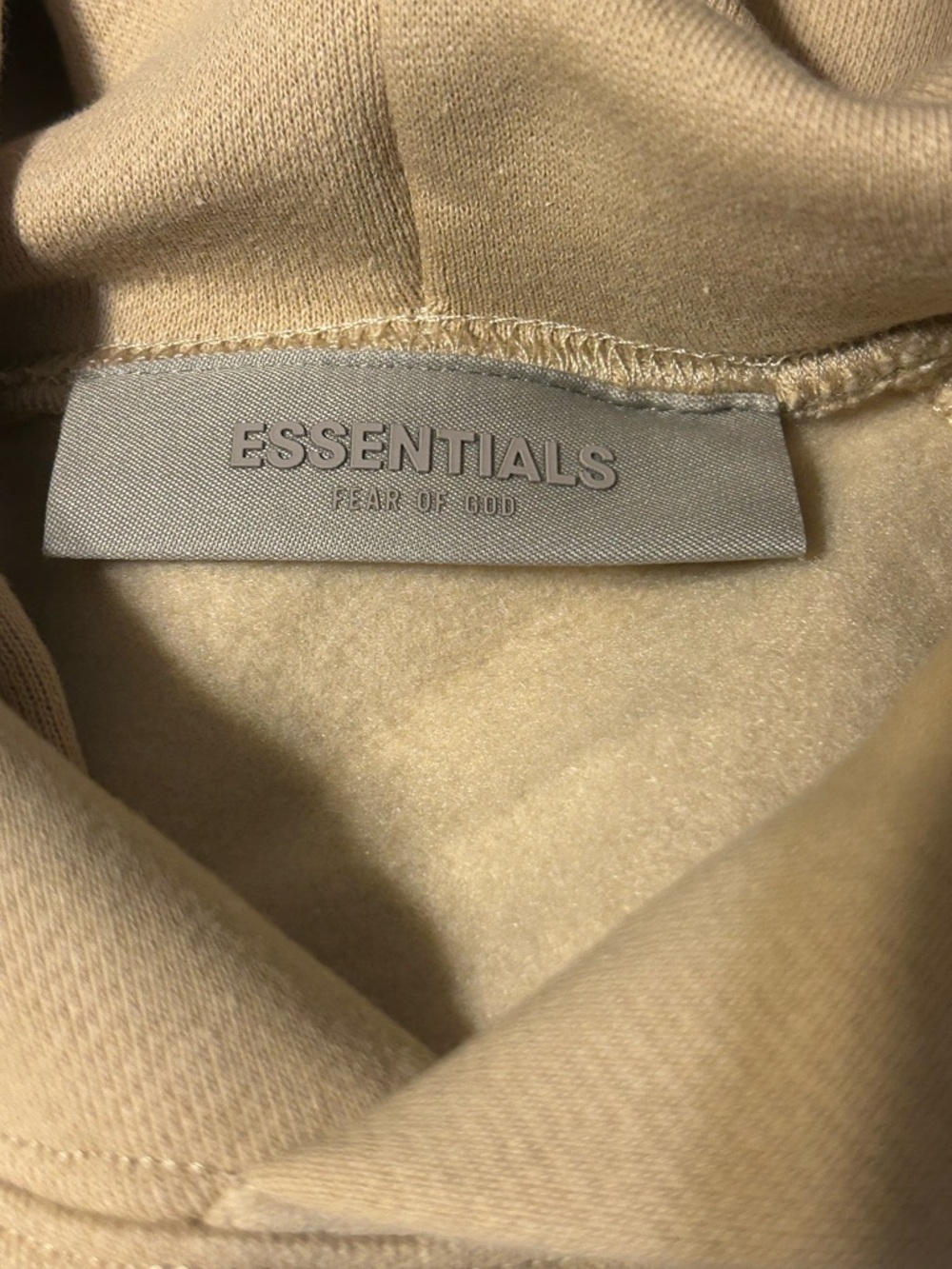 Fear Of God Essentials Hoodie Sand 192bt222054f Size Medium - Picture 5 of 8